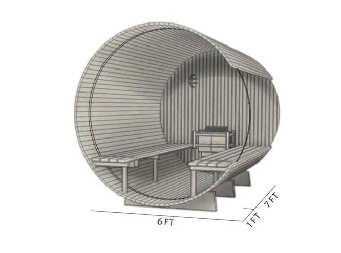 Fonteyn- Outdoor Barrel Sauna 7+1 ft. Rustic