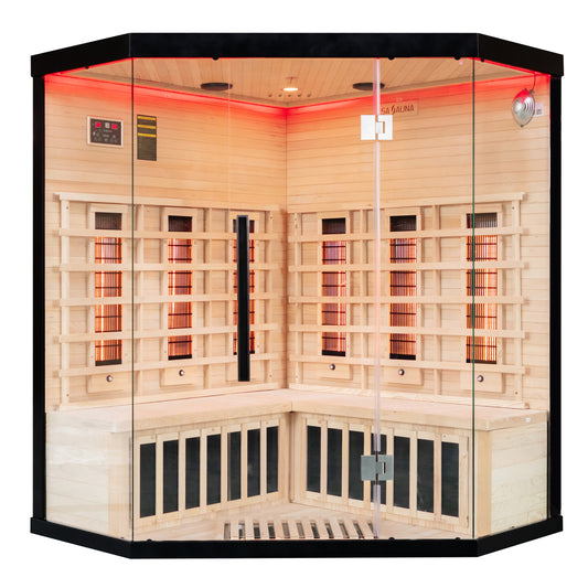 Miracle Sauna- UK-Lux: 4 Person Corner Far Infrared Sauna - The Reviva Hub