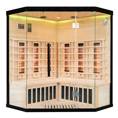 Miracle Sauna- UK-Lux: 4 Person Corner Far Infrared Sauna - The Reviva Hub
