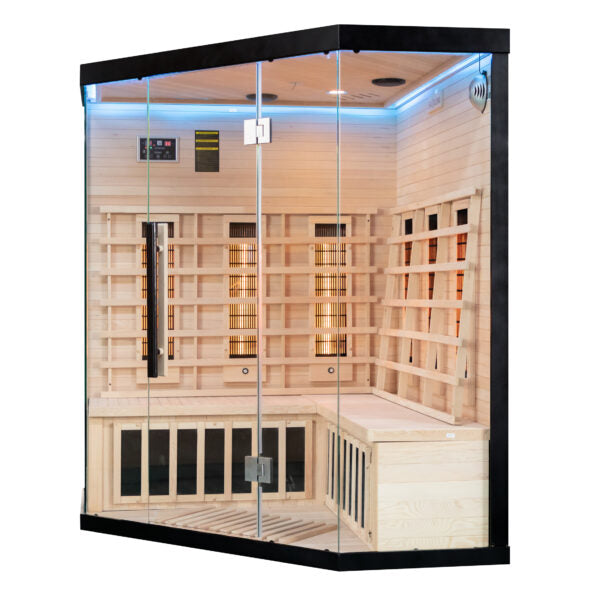 Miracle Sauna- UK-Lux: 4 Person Corner Far Infrared Sauna - The Reviva Hub