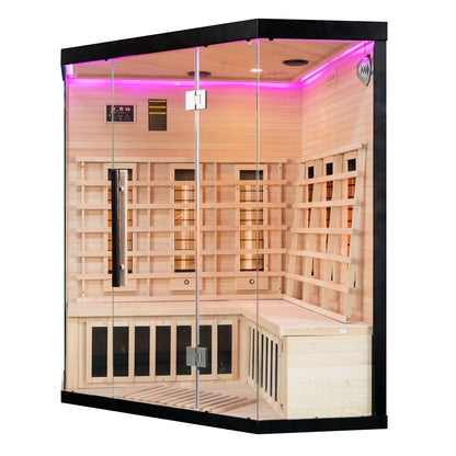 Miracle Sauna- UK-Lux: 4 Person Corner Far Infrared Sauna - The Reviva Hub