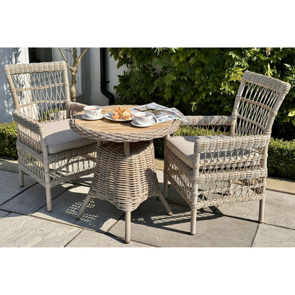 Amalfi Collection Outdoor Bistro Table With Wood Top - The Reviva Hub