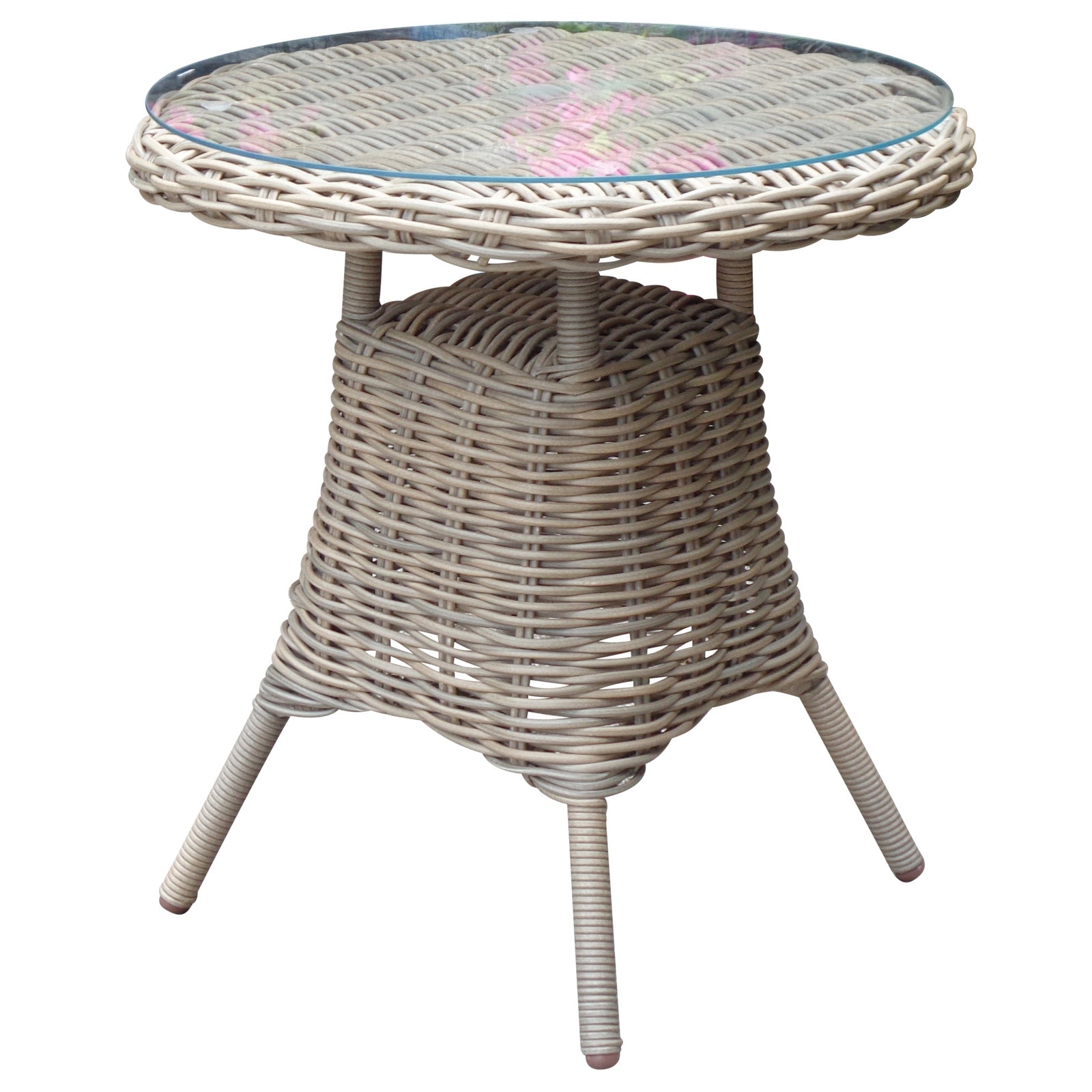 Amalfi Collection Outdoor Bistro Table With Glass Top - The Reviva Hub