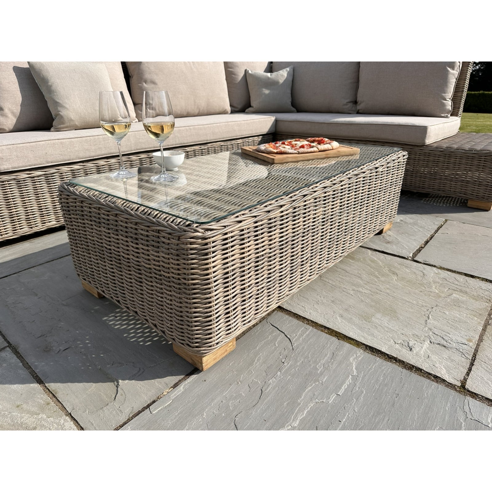 Capri Collection Outdoor Large Corner And Coffee Table Set - The Reviva Hub