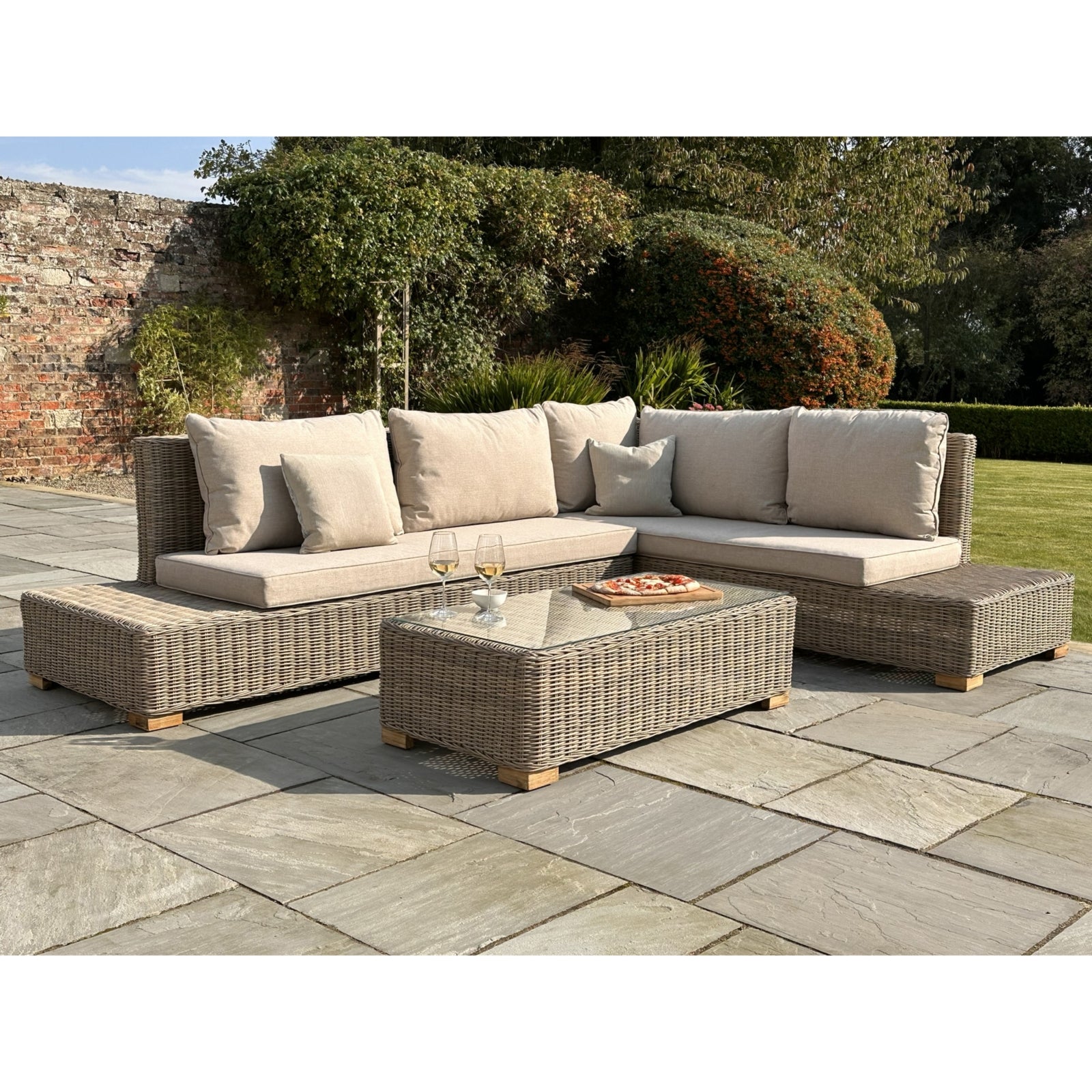 Capri Collection Outdoor Large Corner And Coffee Table Set - The Reviva Hub