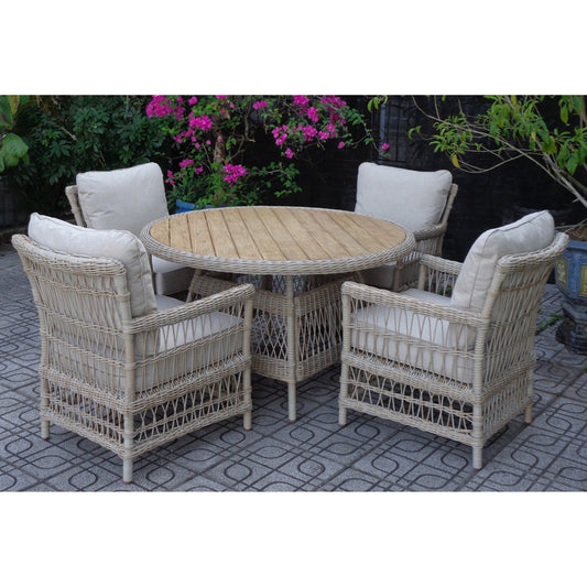 Provence Collection Outdoor 4 Seater Round Dining Set - The Reviva Hub
