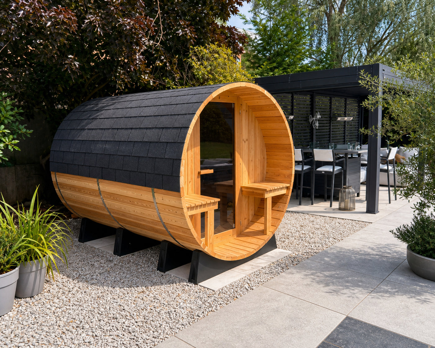 Fonteyn- Outdoor Barrel Sauna 7+1 ft. Rustic