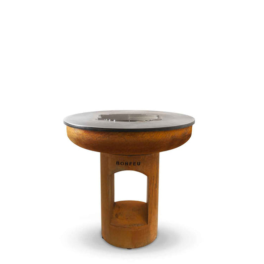 BonFeu- BonBiza XL Open Fire Bowl & Plancha Grill in Corten - The Reviva Hub