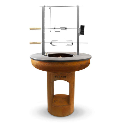 BonFeu- BonBiza XL Open Fire Bowl & Plancha Grill in Corten - The Reviva Hub