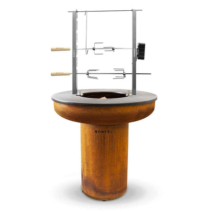 BonFeu- BonBiza XL Closed Fire Bowl & Plancha Grill in Corten