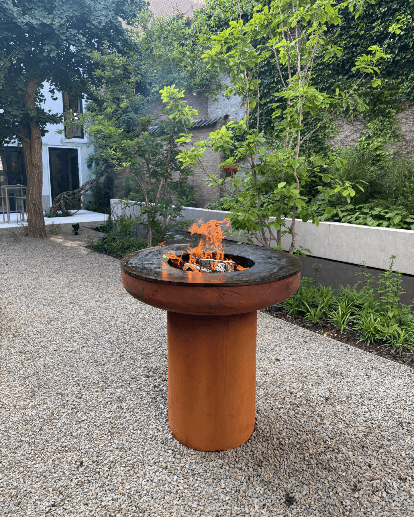 BonFeu- BonBiza XL Closed Fire Bowl & Plancha Grill in Corten