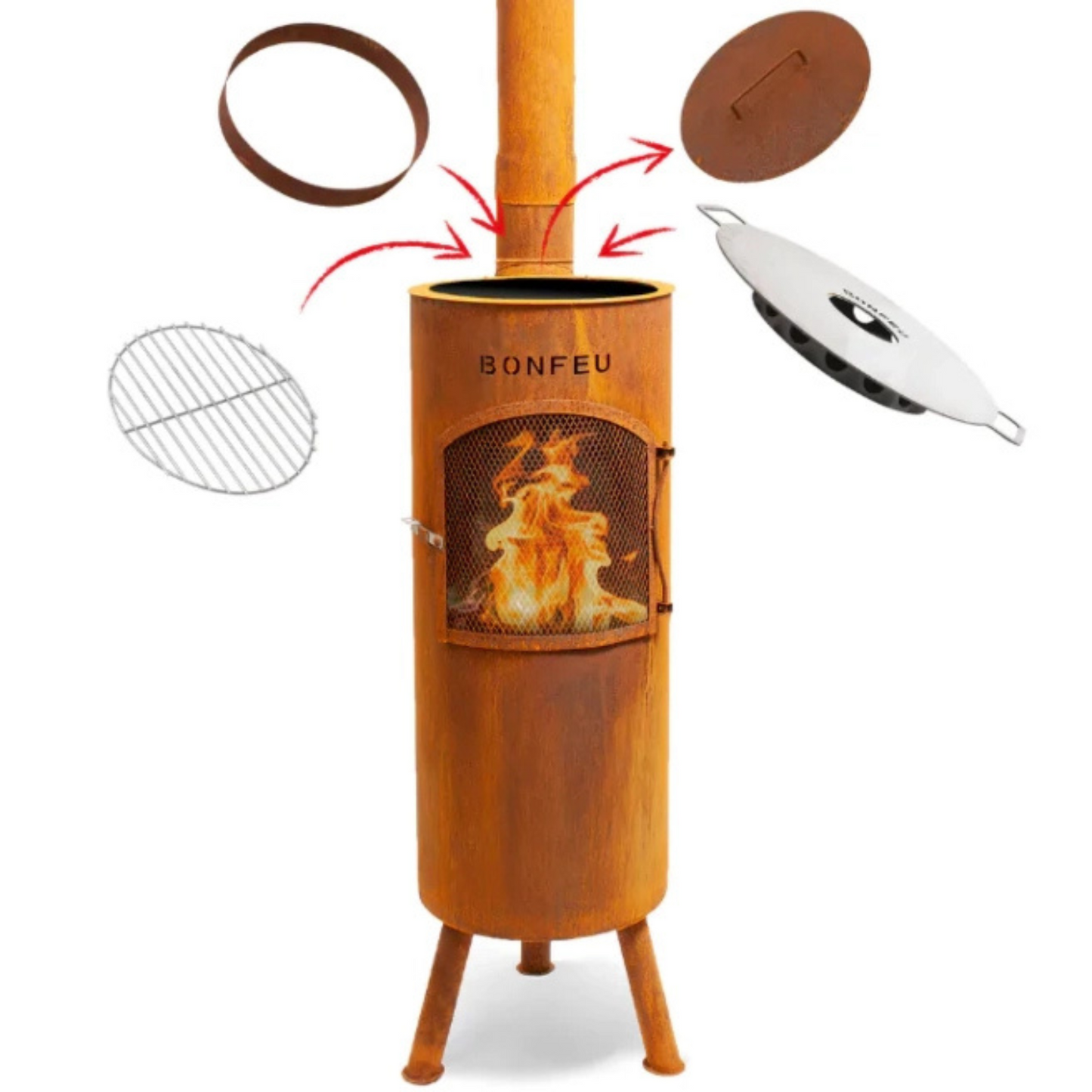 BonFeu- BonGiano LP Outdoor Chiminea Grill & Heater