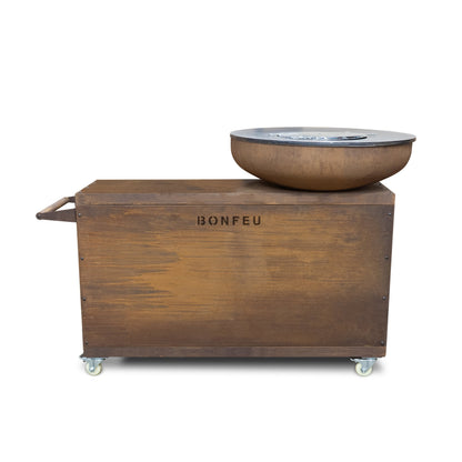 BonFeu- BonBiza Island Fire Bowl & Outdoor Kitchen in Corten