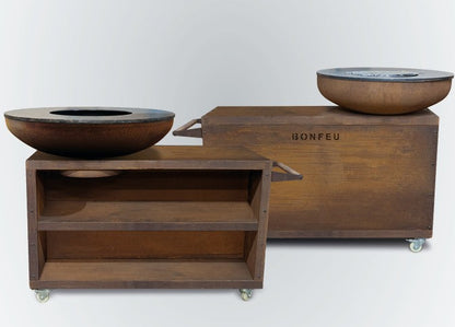 BonFeu- BonBiza XL Island Fire Bowl & Outdoor Kitchen in Corten