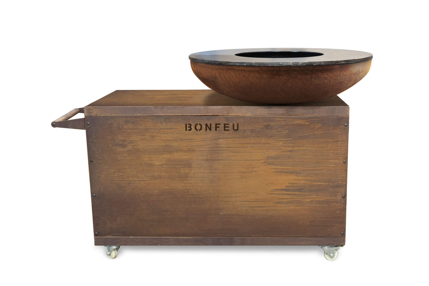 BonFeu- BonBiza XL Island Fire Bowl & Outdoor Kitchen in Corten