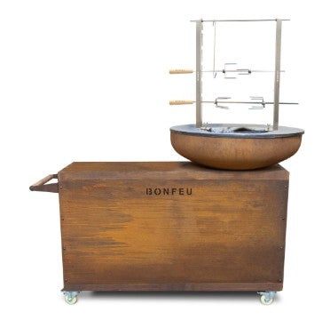 BonFeu- BonBiza Island Fire Bowl & Outdoor Kitchen in Corten