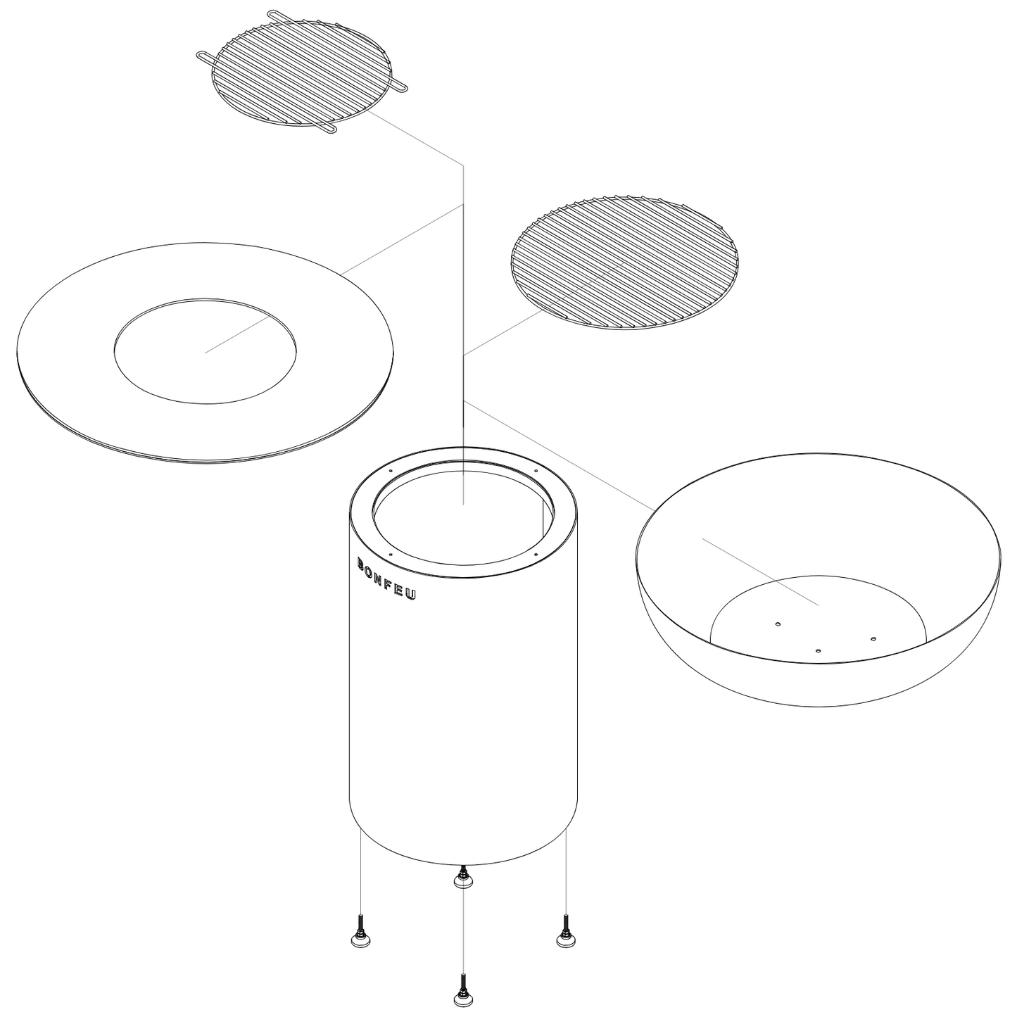 BonFeu- BonBiza Open Outdoor Fire Bowl & Grill