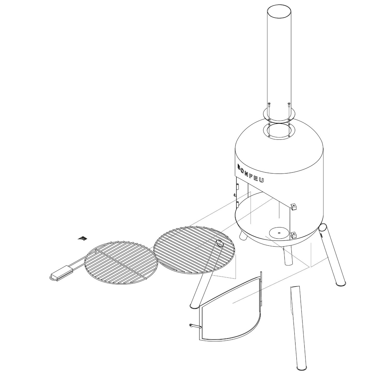 BonFeu- BonBono Outdoor Chiminea Fireplace & Grill