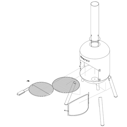 BonFeu- BonBono Outdoor Chiminea Fireplace & Grill