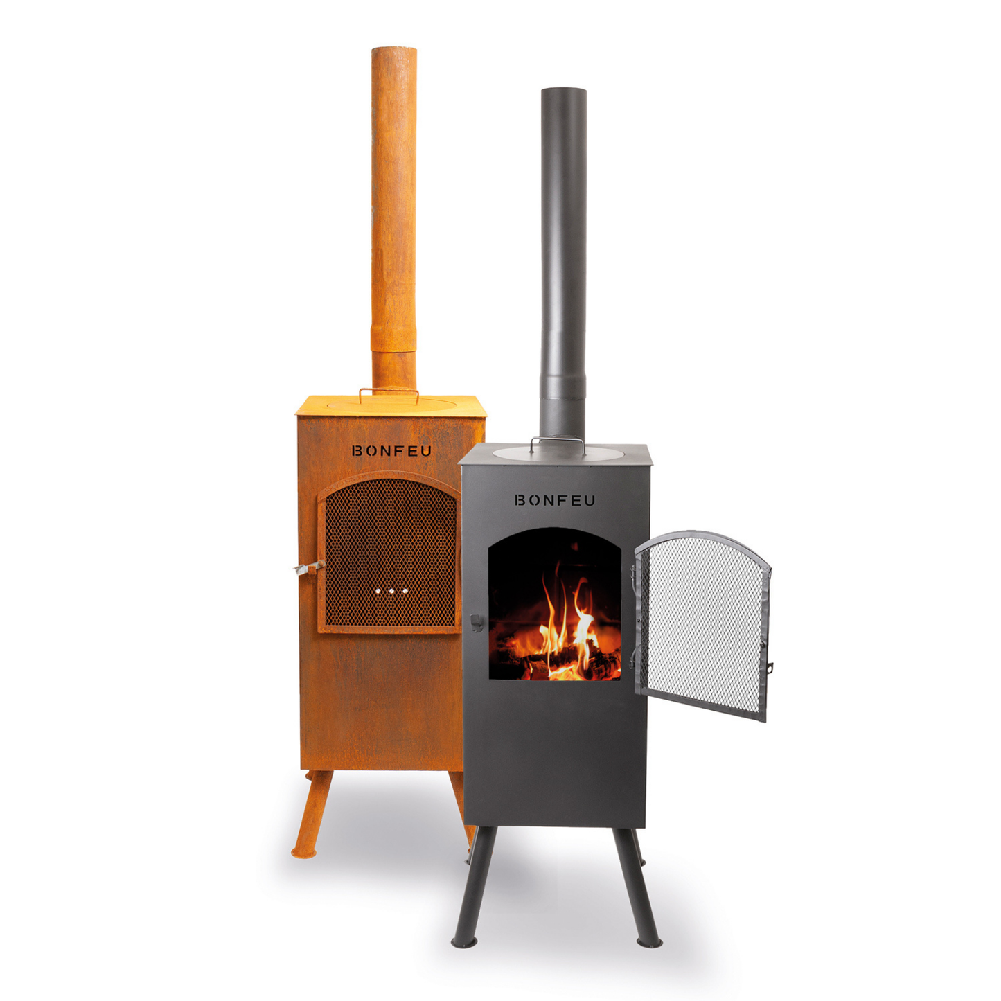 BonFeu- BonCarré Outdoor Chiminea Fireplace & Grill