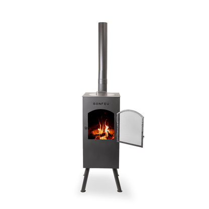 BonFeu- BonCarré Outdoor Chiminea Fireplace & Grill