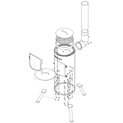 BonFeu- BonGiano LP Outdoor Chiminea Grill & Heater
