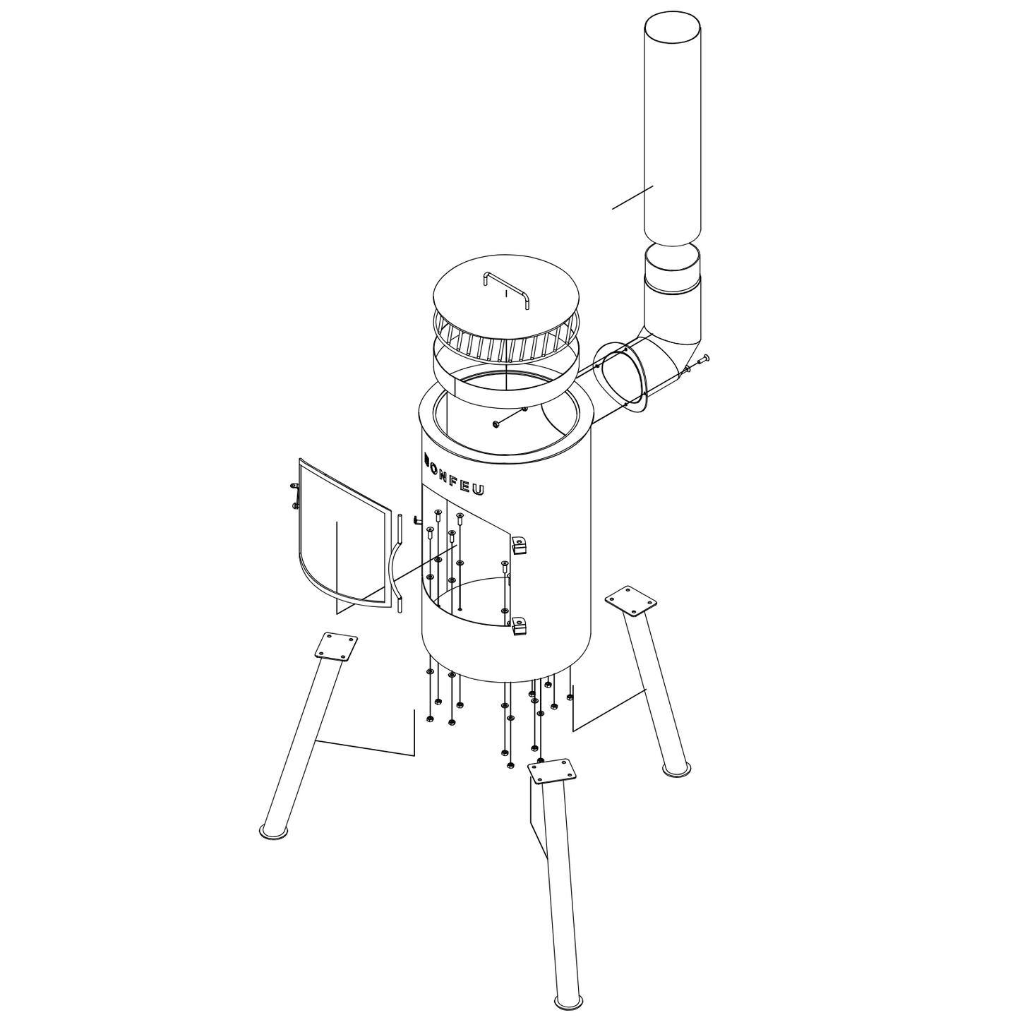 BonFeu- BonGiano SP Outdoor Chiminea Grill & Heater