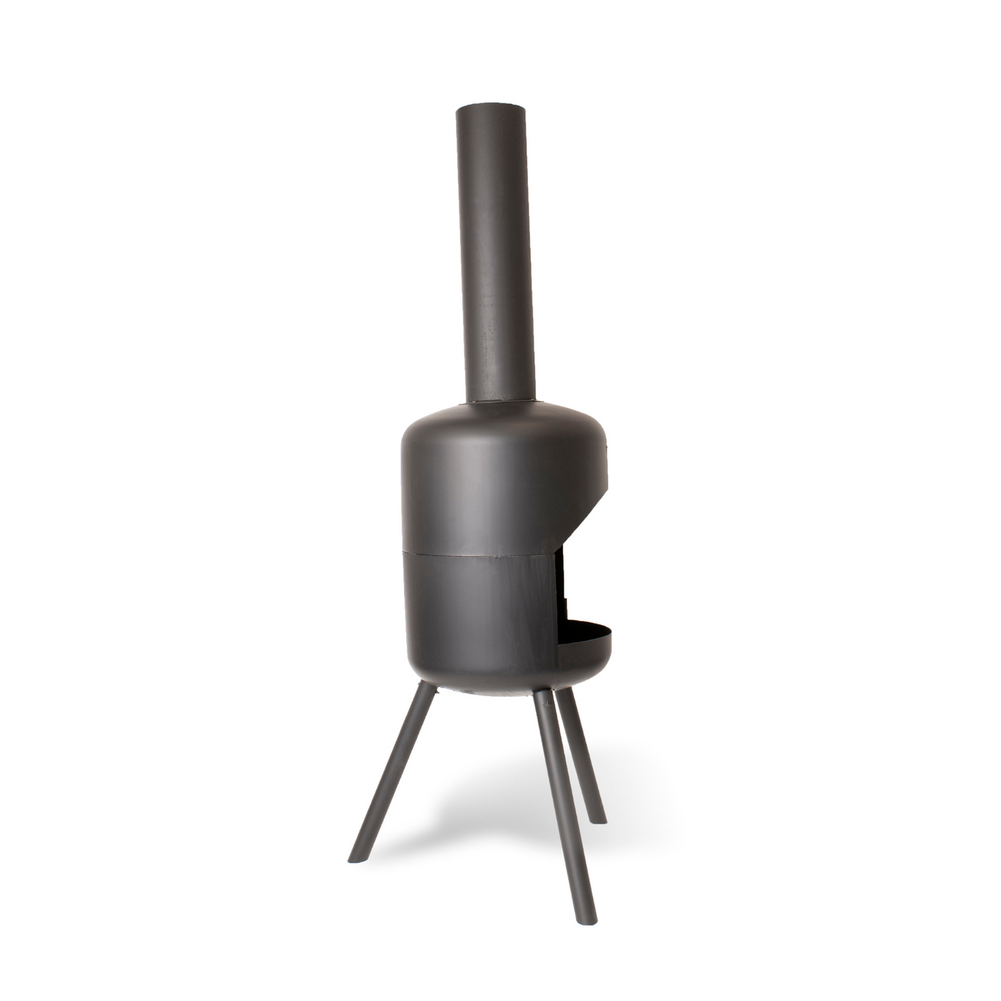 BonFeu- BonSelo Outdoor Chiminea Fireplace & Grill in Black