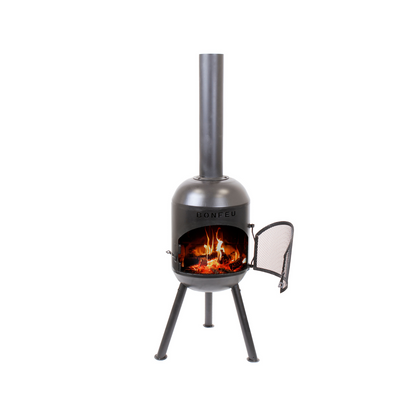 BonFeu- BonSolo Outdoor Chiminea Fireplace & Grill