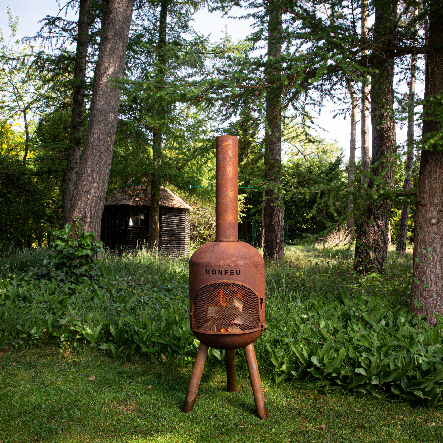 BonFeu- BonSolo Outdoor Chiminea Fireplace & Grill