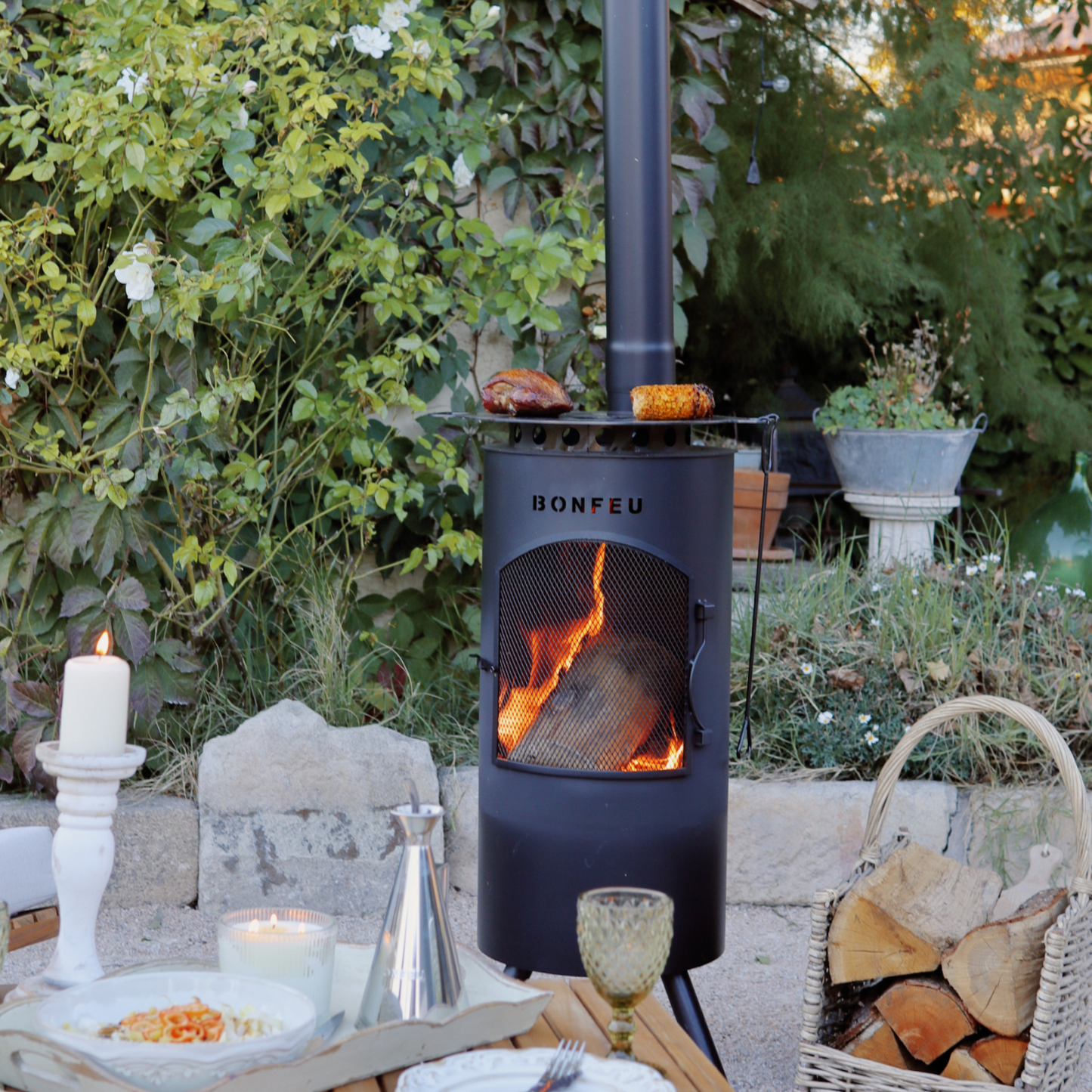 BonFeu- BonTino LP Outdoor Chiminea Fireplace & Grill