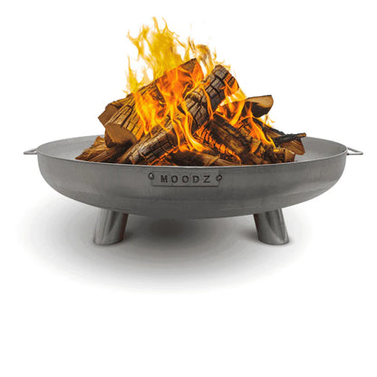 MOODZ - 80cm Stainless Steel Steel Fire Bowl With Feet & Handles - The Reviva Hub