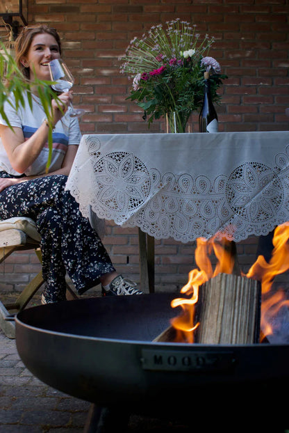 MOODZ - 80cm Corten Steel Fire Bowl With Feet & Handles - The Reviva Hub