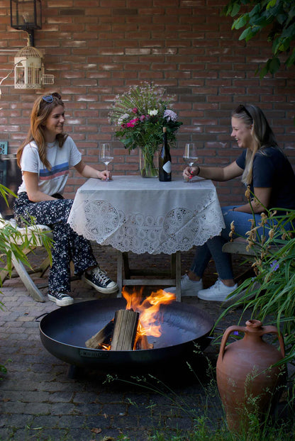 MOODZ - 100cm Corten Steel Fire Bowl With Feet & Handles - The Reviva Hub