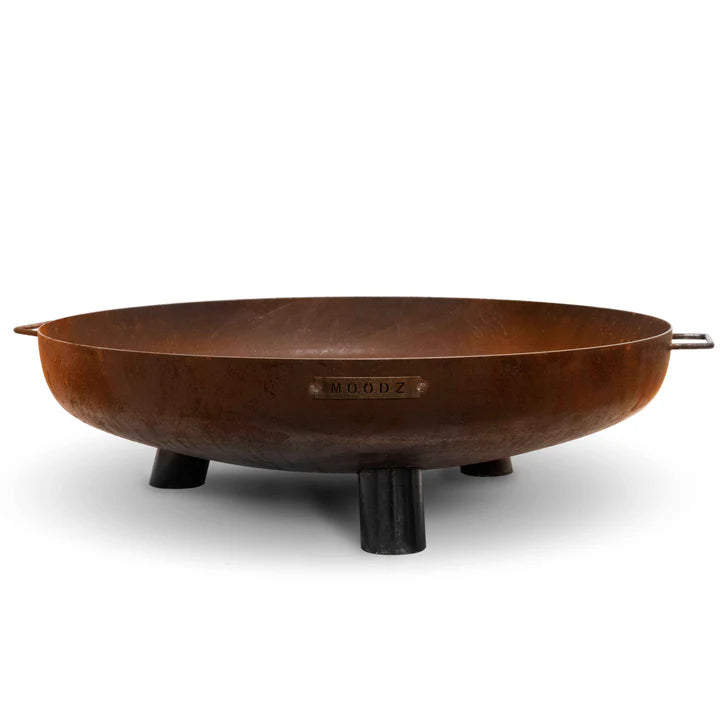 MOODZ - 100cm Corten Steel Fire Bowl With Feet & Handles - The Reviva Hub