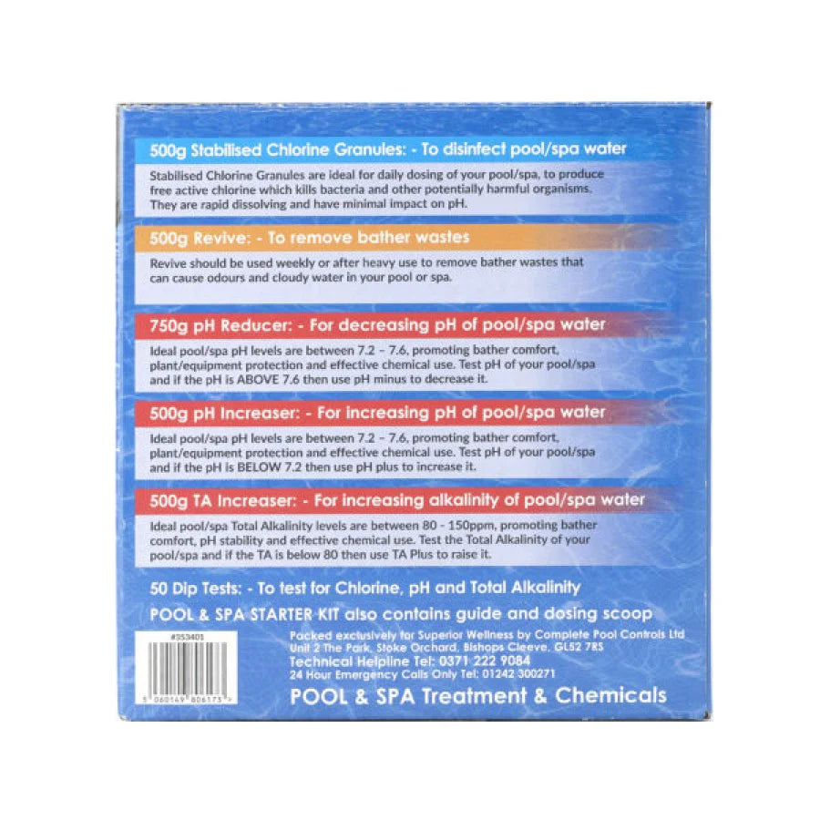 Superior Wellness- InSpire Premium Pool and Spa Chlorine Chemical Kit